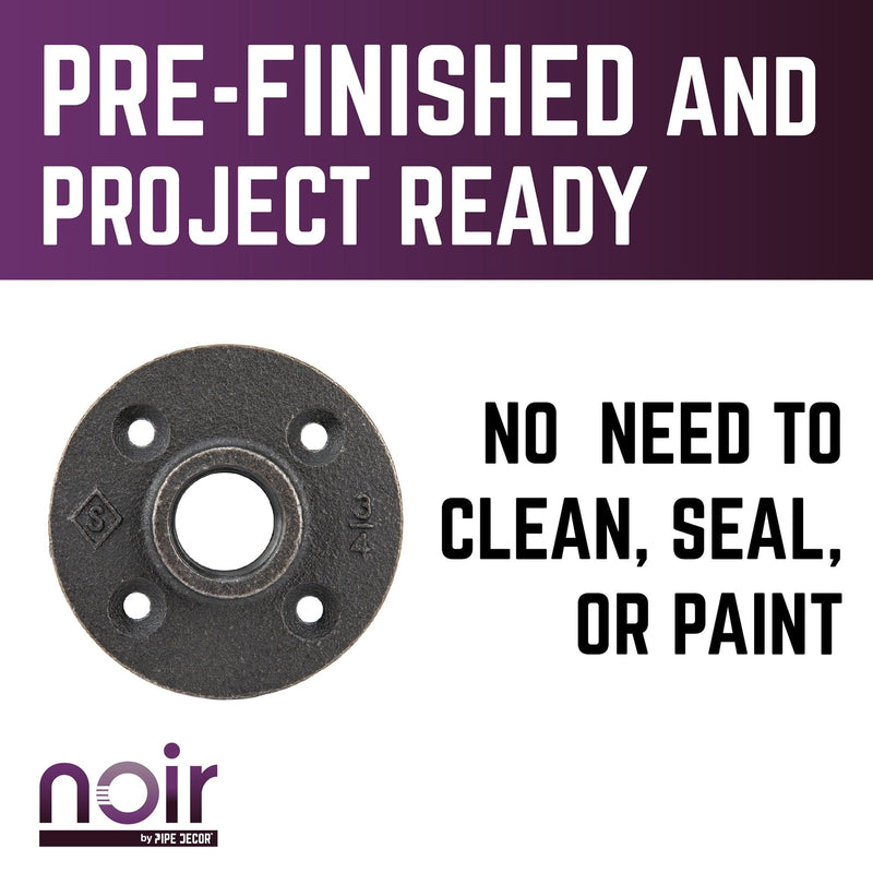 3/4 in. Prefinished Matte Black Floor Flange