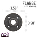 3/4 in. Prefinished Matte Black Floor Flange