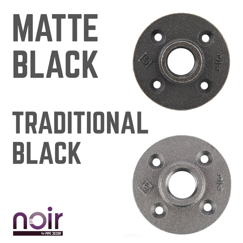 3/4 in. Prefinished Matte Black Floor Flange
