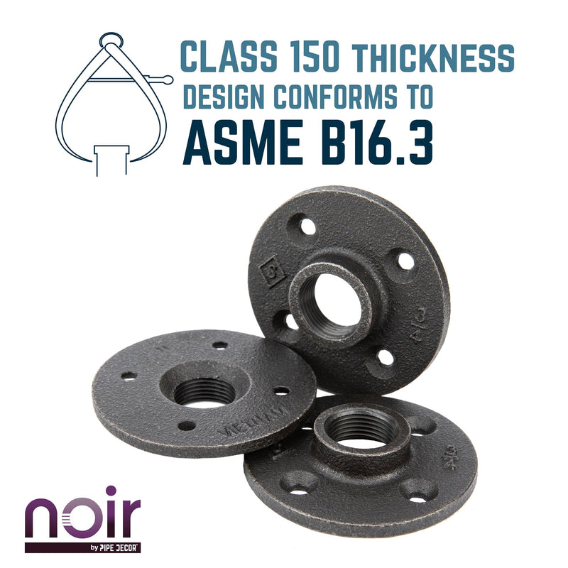 3/4 in. Prefinished Matte Black Floor Flange