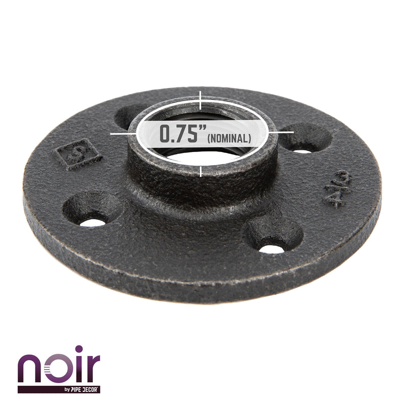 3/4 in. Prefinished Matte Black Floor Flange