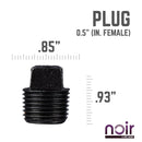 1/2 in. Prefinished Matte Black Plug by PIPE DECOR