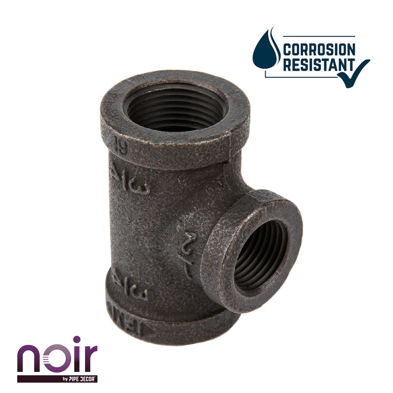 3/4 in. x 3/4 in. x 1/2 in. Prefinished Matte Black Reducing Tee