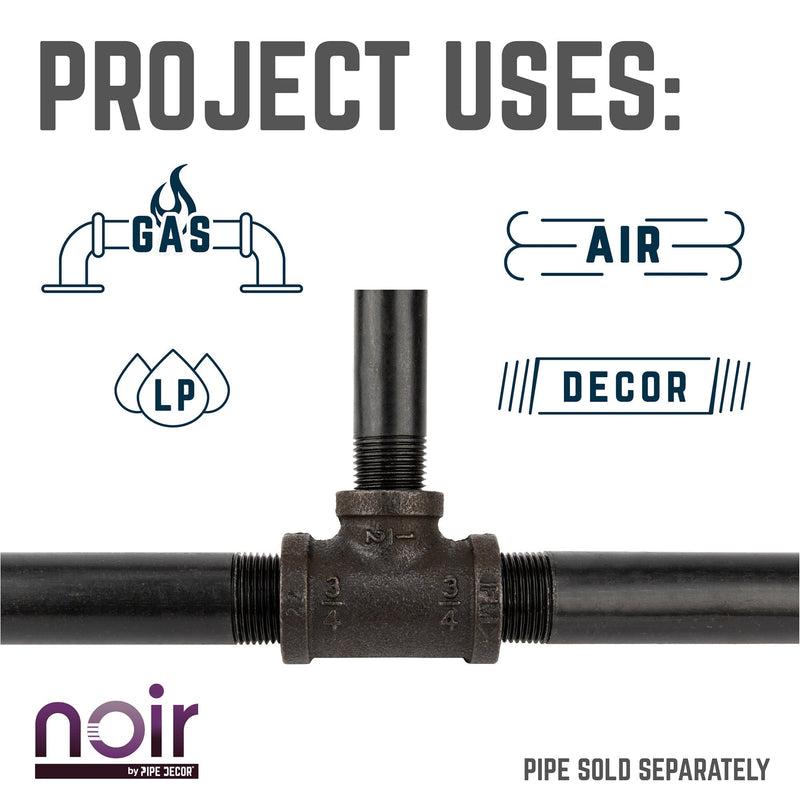 3/4 in. x 3/4 in. x 1/2 in. Prefinished Matte Black Reducing Tee