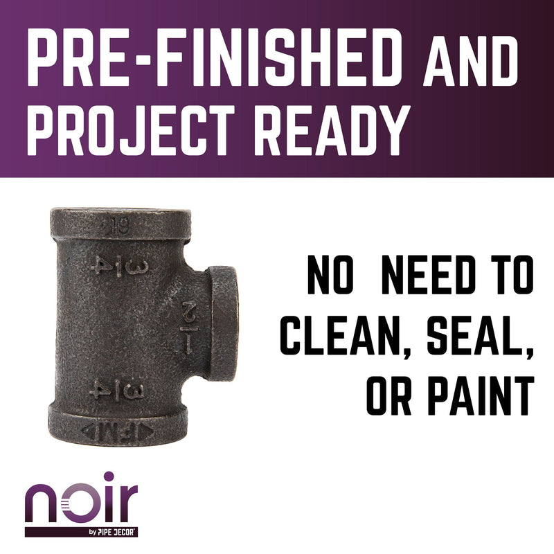 3/4 in. x 3/4 in. x 1/2 in. Prefinished Matte Black Reducing Tee