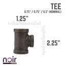 3/4 in. x 3/4 in. x 1/2 in. Prefinished Matte Black Reducing Tee