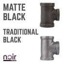 3/4 in. x 3/4 in. x 1/2 in. Prefinished Matte Black Reducing Tee by PIPE DECOR