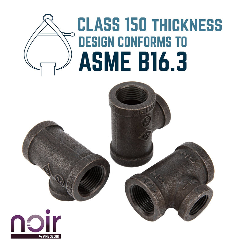 3/4 in. x 3/4 in. x 1/2 in. Prefinished Matte Black Reducing Tee