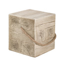 Outdoor Wood Grain Square MGO Side Table with Simulated Braided Cord by HouseOfZazla