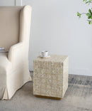 14x14x18" Square Capiz Stool