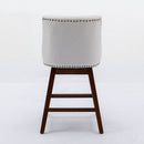 Counter Height Swivel Barstools, 26'' H Seat Height Upholstered Bar Stools (Set of 2), Fabric