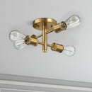 Ephemeral - 4 Lights Semi Flush Mount Ceiling Pendant - Antique Brass / Clear / Gold by HouseOfZazla