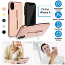 Finger Strap Phone Case for iPhone X Drop-protection Finger Ring Rugged Phone Case with Kickstand Dual Layer Case