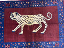 5 X 7 Handmade Zagros Wool Rug Snow White Panther Maroon Blue Organic Dyes