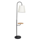 Seoul - Floor Lamp With Rotary Switch Wood Table Base - Black / White by HouseOfZazla