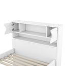 Captain Platform Bed Frame With Storage Bookcases, Shelves, And 4 Drawers by HouseOfZazla