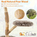 Modern Wooden Cat Tree Tower with Perch and Natural Jute Scratching Posts-Brown by LJGDeals