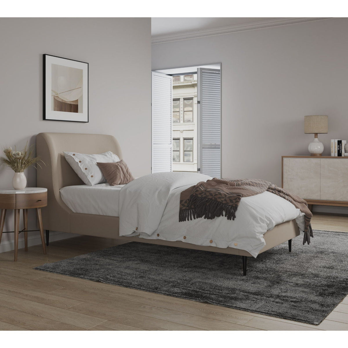 Heather - Upholstered Bed With Curved Headboard, photo 25 of 40