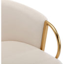 26 Inch Set of 2 Bar Stools,with Chrome Footrest and Base Velvet + Golden Leg Simple Bar Stoo,CREAM