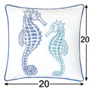 Seahorses Pillow Cover With Matching Back by Unique Piece Furniture