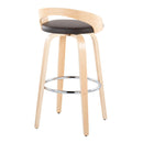 Grotto - Contemporary Fixed-Height Barstool With Swivel With Round Footrest (Set of 2) by HouseOfZazla