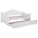 Twin Daybed With Trundle Storage Bed - White