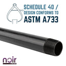 1/2 in. x 1 in. Prefinished Matte Black Pipe by PIPE DECOR