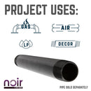1/2 in. x 1 in. Prefinished Matte Black Pipe by PIPE DECOR