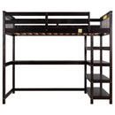 Loft Bed With Storage Shelves And Under Bed Desk by Unique Piece Furniture