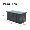 100 Gallon Outdoor Storage Deck Box Waterproof, Large Patio Storage Bin by HouseOfZazla