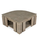 Conrad - Pie Shaped Lift Top Cocktail Table With Casters - Stone Harbor Gray