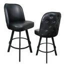 Set of 2 Commercial Grade Swivel Button-Tufted Back Bar Stools