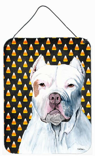 Pit Bull Candy Corn Halloween Portrait Wall or Door Hanging Prints