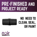 1/2 in. x 1 1/2 in. Prefinished Matte Black Pipe by PIPE DECOR