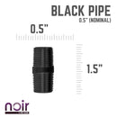 1/2 in. x 1 1/2 in. Prefinished Matte Black Pipe by PIPE DECOR