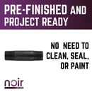 1/2 in. x 3 in. Prefinished Matte Black Pipe by PIPE DECOR