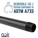 1/2 in. x 3 in. Prefinished Matte Black Pipe by PIPE DECOR
