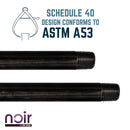 1/2 in. x 10 in. Prefinished Matte Black Pipe by PIPE DECOR