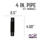 1/2 in. x 4 in. Prefinished Matte Black Pipe by PIPE DECOR