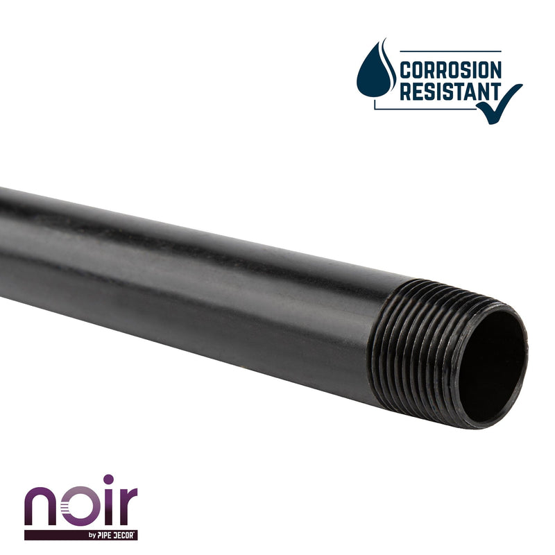 3/4 in. x 8 in. Prefinished Matte Black Pipe