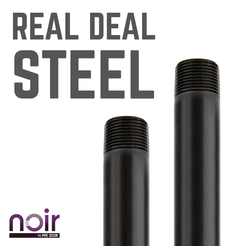 3/4 in. x 8 in. Prefinished Matte Black Pipe