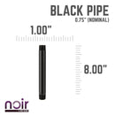 3/4 in. x 8 in. Prefinished Matte Black Pipe by PIPE DECOR