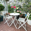 3 Piece Patio Bistro Set Of Foldable Round Table And Chairs by Unique Piece Furniture