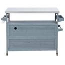 K&K Outdoor Kitchen Island, Rolling Bar Cart & Storage Cabinet
