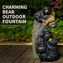 Bear Outdoor Water Fountain with LED Lights