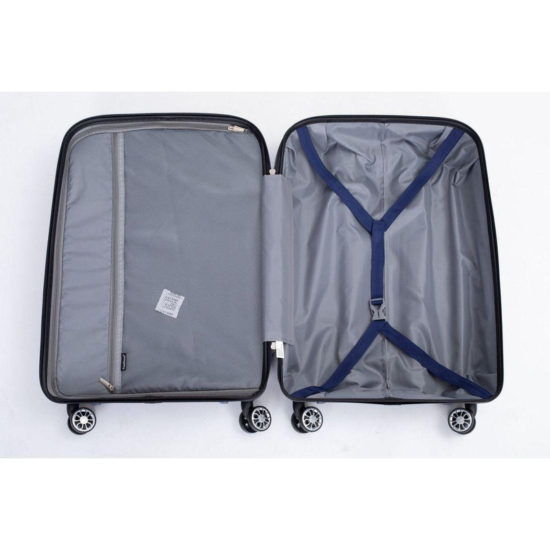 Hardshell Suitcase Spinner Wheels PP Luggage Sets Lightweight Durable Suitcase with TSA Lock,3-Piece Set (20/24/28), Navy