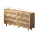 59.06" 6-Drawers Rattan Storage Cabinet