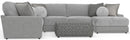Canyon - 4 Piece Sectional With Cuddler Seat Cushions, Included Accent Pillows And Cocktail Ottoman (Right Side Facing Chaise) - Platinum