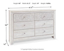 Paxberry - Six Drawer Dresser - Medallion Drawer Pulls - Whitewash