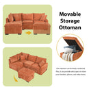 Convertible Sofa Bed Sectional Sofa Sleeper L-Shaped Sofa With A Storage Ottoman, Two Pillows, Two Power Sockets And Two USB Ports For Living Room by Unique Piece Furniture